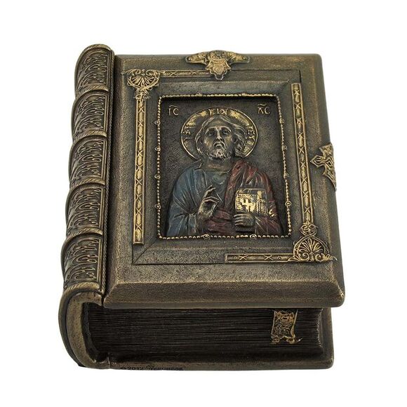 Christ Pantocrator Book Shaped Trinket Box - Picture 3 of 4